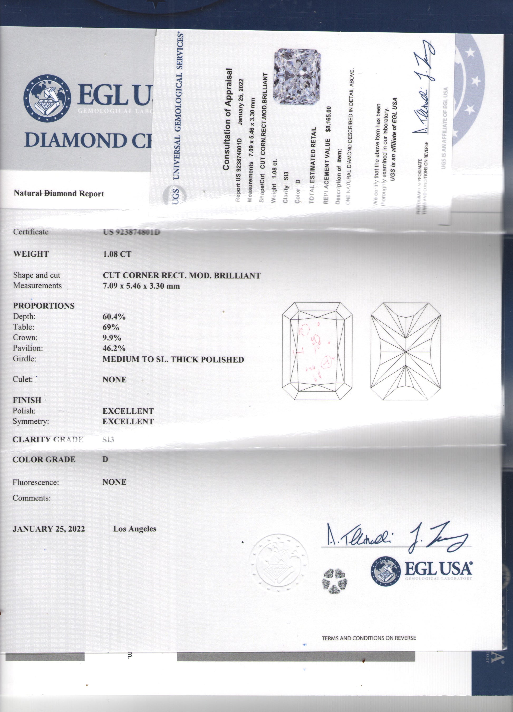 Natural Radiant Cut Diamond and Rubies Cocktail Ring, in White Gold