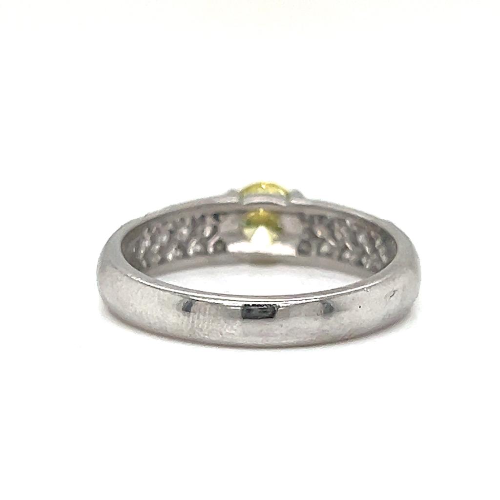 Natural Fancy Yellow Diamond Bridal Ring White Gold