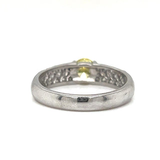 Natural Fancy Yellow Diamond Bridal Ring White Gold