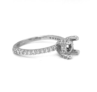 Semi-Mount with Natural Diamond Ring, in White Gold