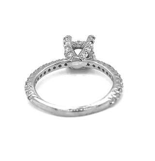 Semi-Mount with Natural Diamond Ring, in White Gold
