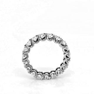Natural Oval Diamond Eternity Platinum Ring