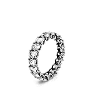 Natural Oval Diamond Eternity Platinum Ring