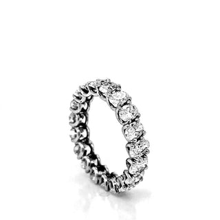 Natural Oval Diamond Eternity Platinum Ring