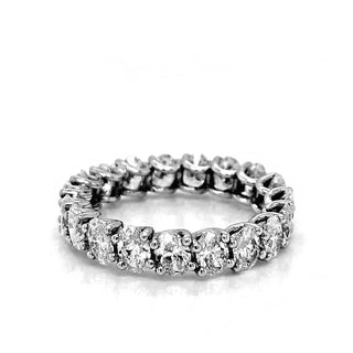 Natural Oval Diamond Eternity Platinum Ring