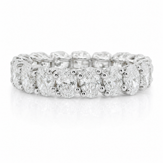 Natural Oval Diamond Eternity Platinum Ring