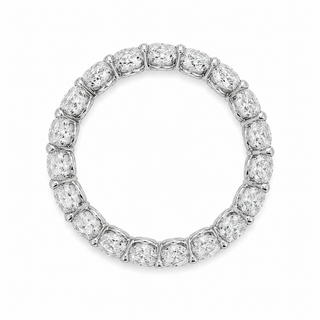 Natural Oval Diamond Eternity Platinum Ring