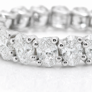 Natural Oval Diamond Eternity Platinum Ring