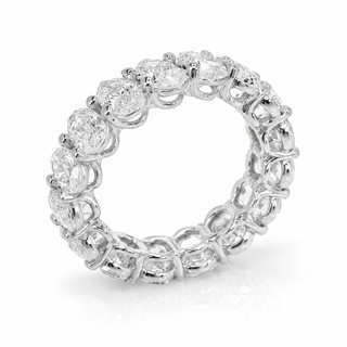 Natural Oval Diamond Eternity Platinum Ring