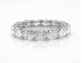 Natural Mined Oval Diamond Eternity Ring White  Gold