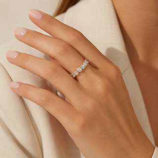 Natural Diamond Cluster Mix Shape Eternity Ring 18KT Rose Gold