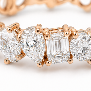 Natural Diamond Cluster Mix Shape Eternity Ring 18KT Rose Gold