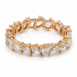 Natural Diamond Cluster Mix Shape Eternity Ring 18KT Rose Gold