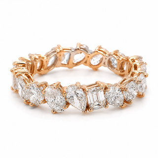 Natural Diamond Cluster Mix Shape Eternity Ring 18KT Rose Gold