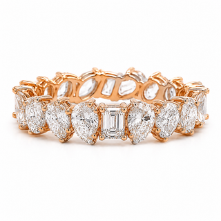 Natural Diamond Cluster Mix Shape Eternity Ring 18KT Rose Gold