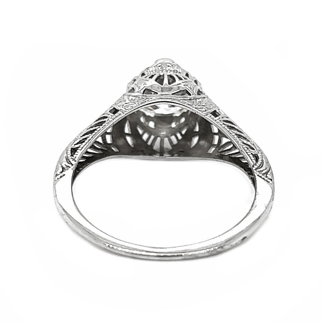 Natural Mined Old Euro Diamond Solitaire Ring EGL Certified White Gold