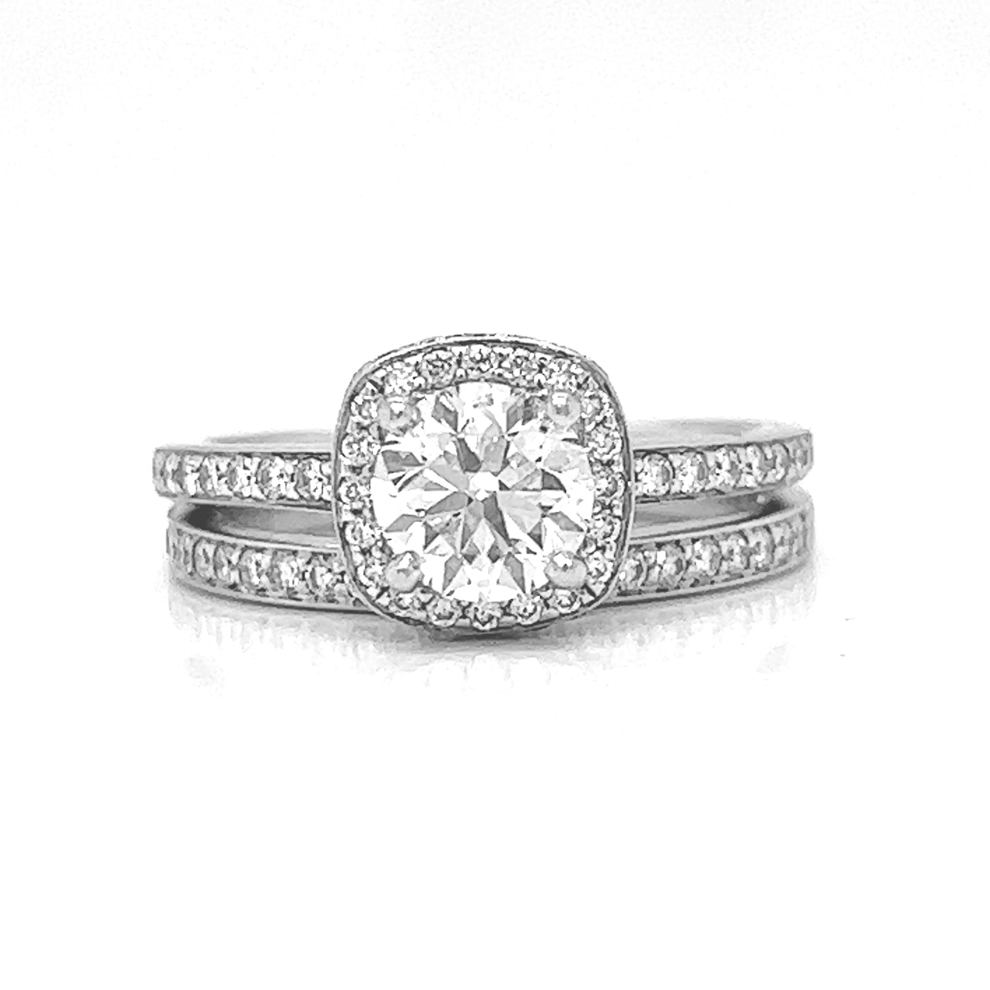 Natural Round Diamond Ring Bridal Band Ring,in White Gold
