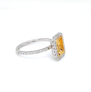 Semi-Mount Fits 8.7 X 6.6 mm with Natural Diamond Halo Ring, in White Gold