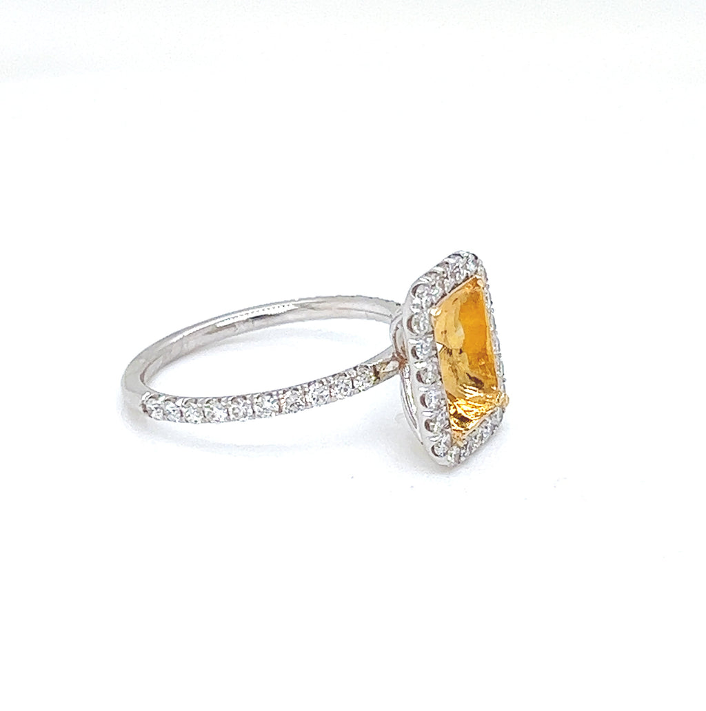 Semi-Mount Fits 8.7 X 6.6 mm with Natural Diamond Halo Ring, in White Gold