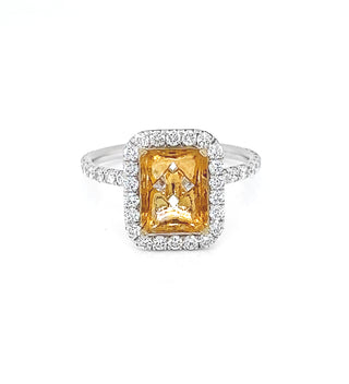 Semi-Mount Fits 8.7 X 6.6 mm with Natural Diamond Halo Ring, in White Gold