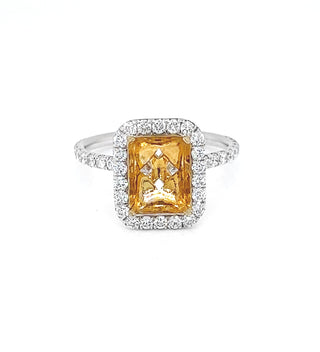 Semi-Mount Fits 8.7 X 6.6 mm with Natural Diamond Halo Ring, in White Gold