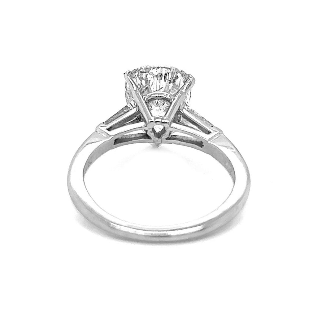 Natural Pear Cut Diamond 3 Stone Platinum Ring - Pre-owned