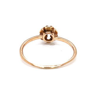 Natural Old Euro Diamond Solitaire Art Deco Promise Ring, in Rose Gold