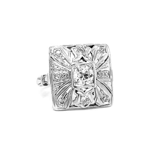 Natural Old European Cut Cocktail Ring, in White Gold
