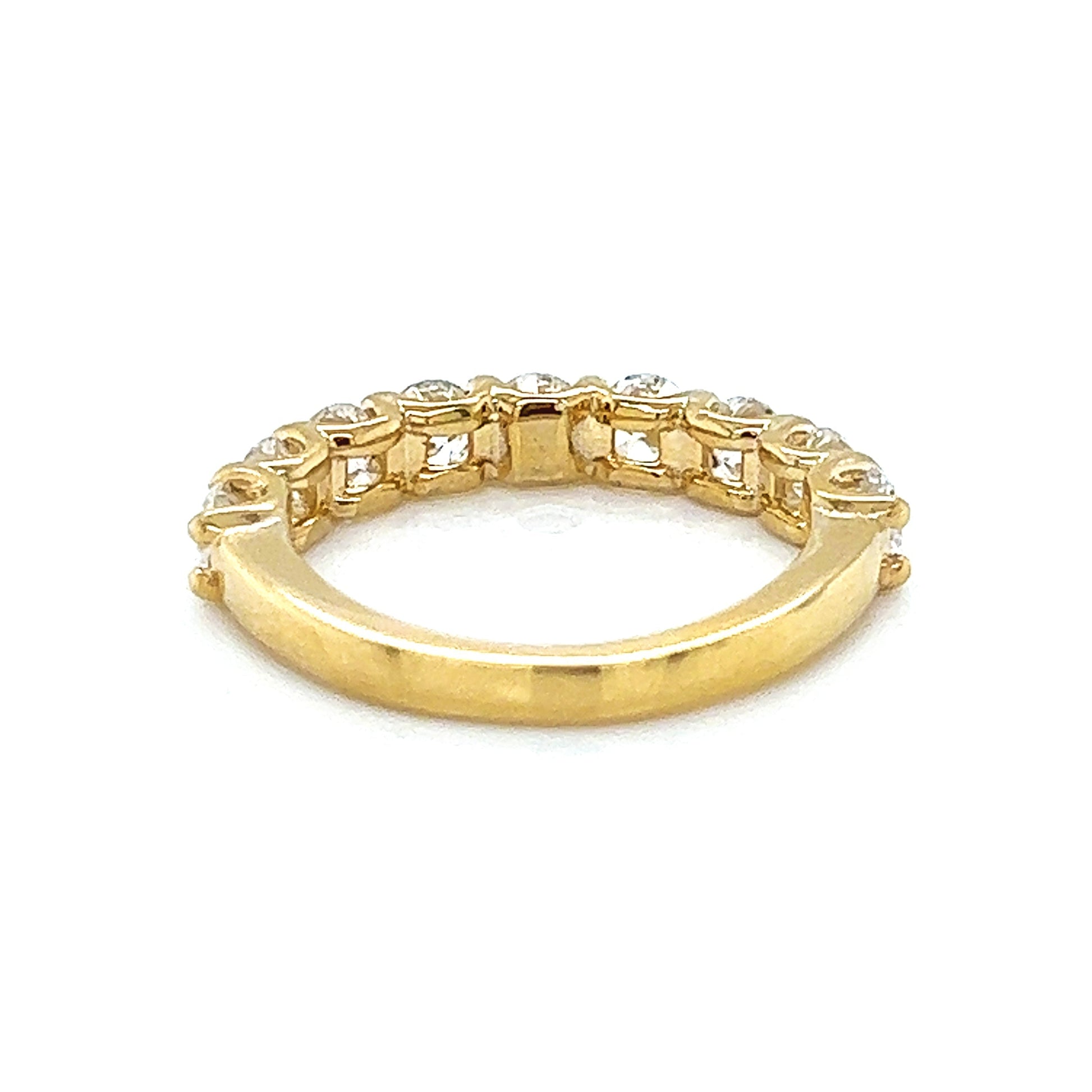 Natural Round Cut Diamond Half Band Ring, in Yellow Gold