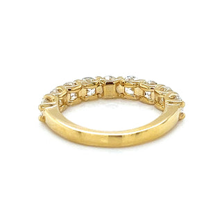 Natural Round Cut Diamond Half Band Ring, in Yellow Gold