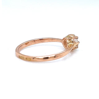 Natural Mined Old Euro Solitaire Art Deco Ring Rose Gold