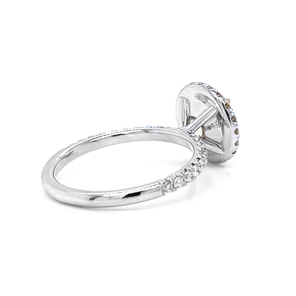 Natural Fancy Yellow Diamond Halo Cocktail Ring, in White Gold