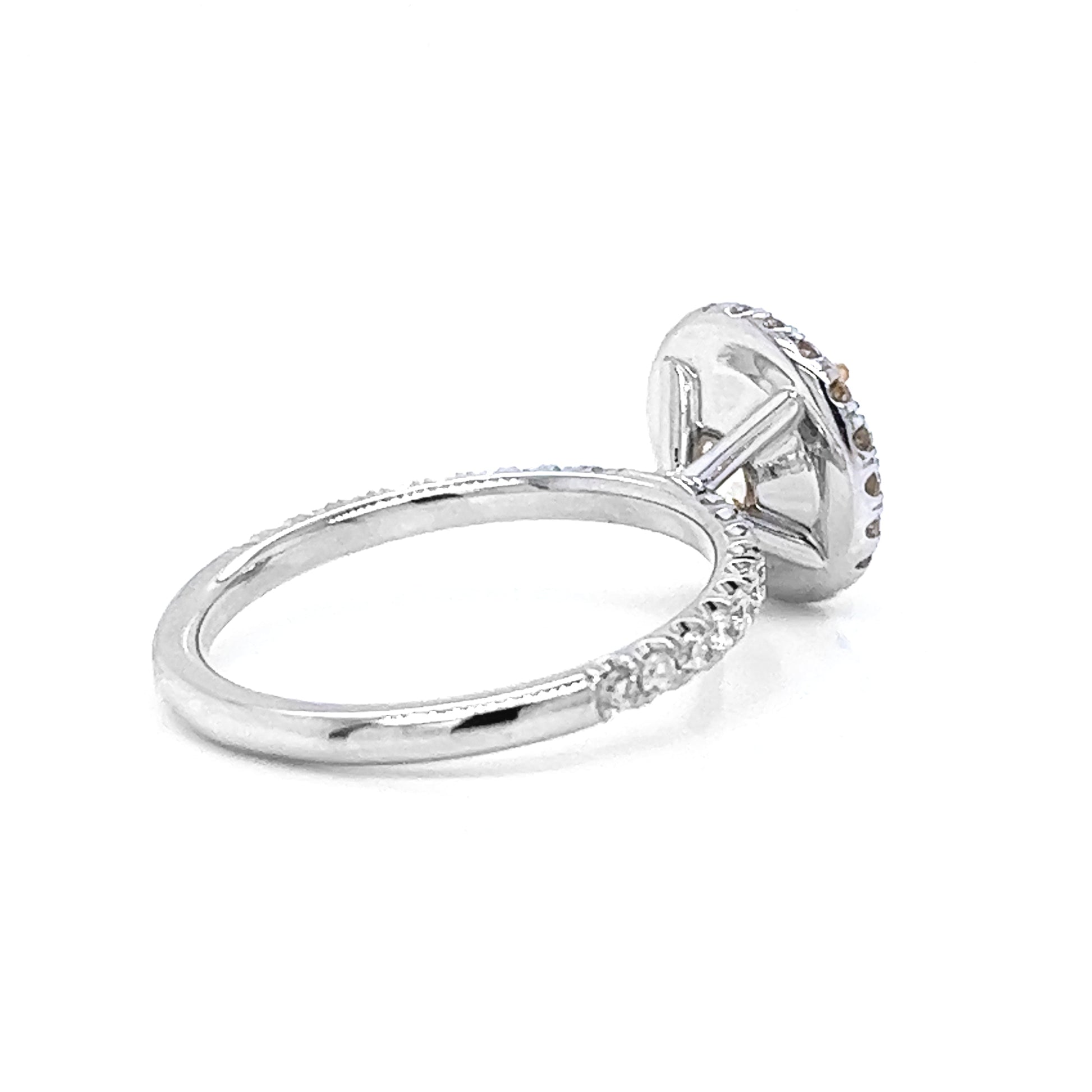 Natural Fancy Yellow Diamond Halo Cocktail Ring, in White Gold
