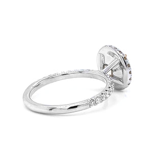 Natural Fancy Yellow Diamond Halo Cocktail Ring, in White Gold