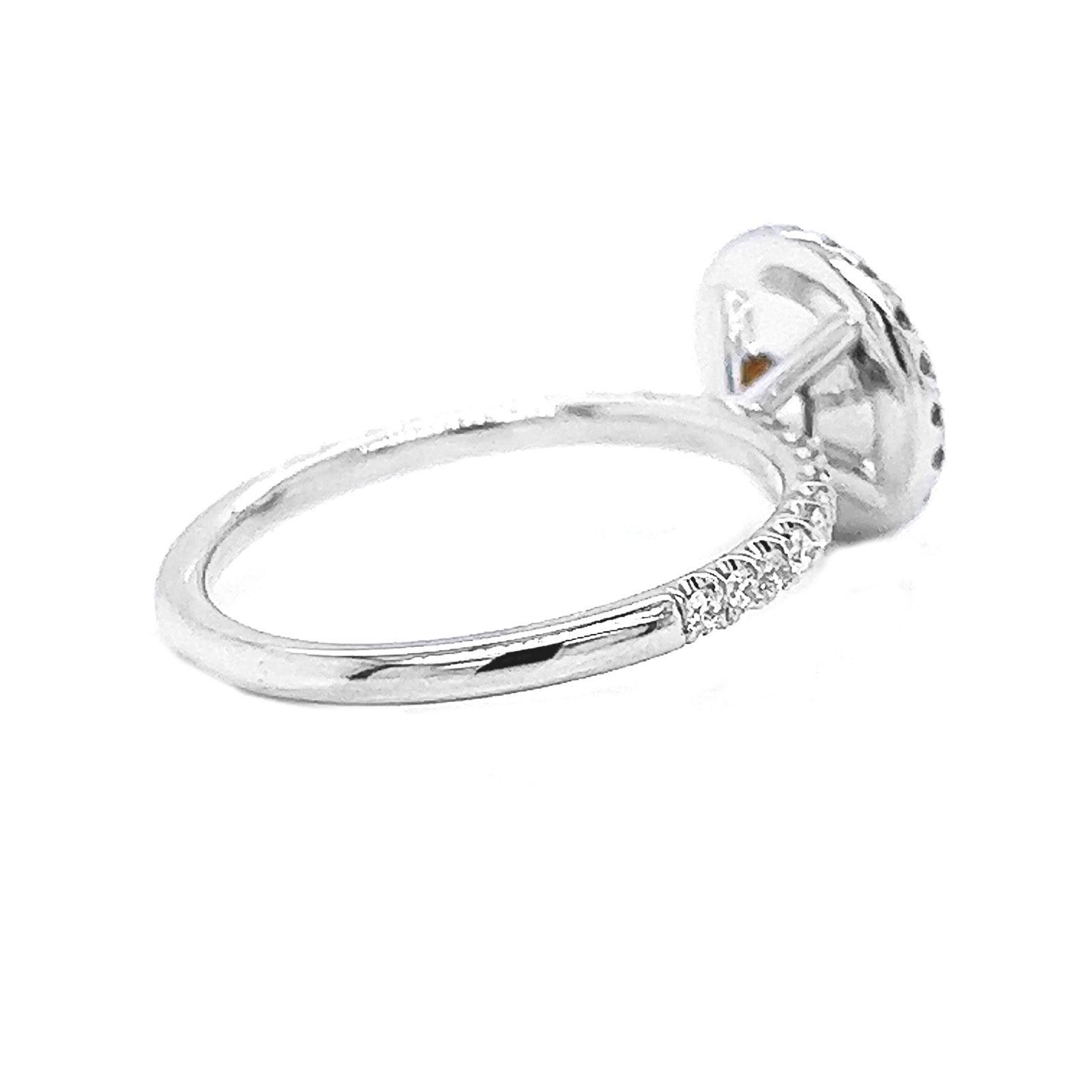 Natural Round Cut Fancy Yellow Diamond Halo Ring, in White Gold
