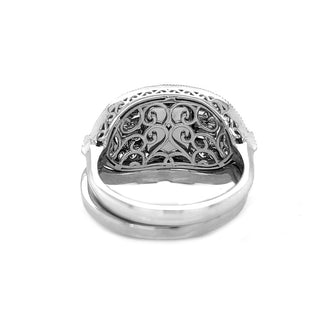 Natural Mined Step Cut Green Emerald and Diamond Halo Ring White Gold GIA