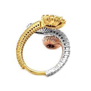 Natural Diamond Mix Shape Fancy Diamond Bridal ByPass Ring, in Yellow Gold