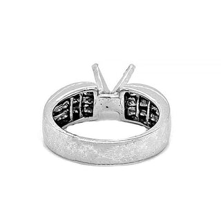 Semi-Mount with Natural Princess Cut Diamond Ring, in White Gold