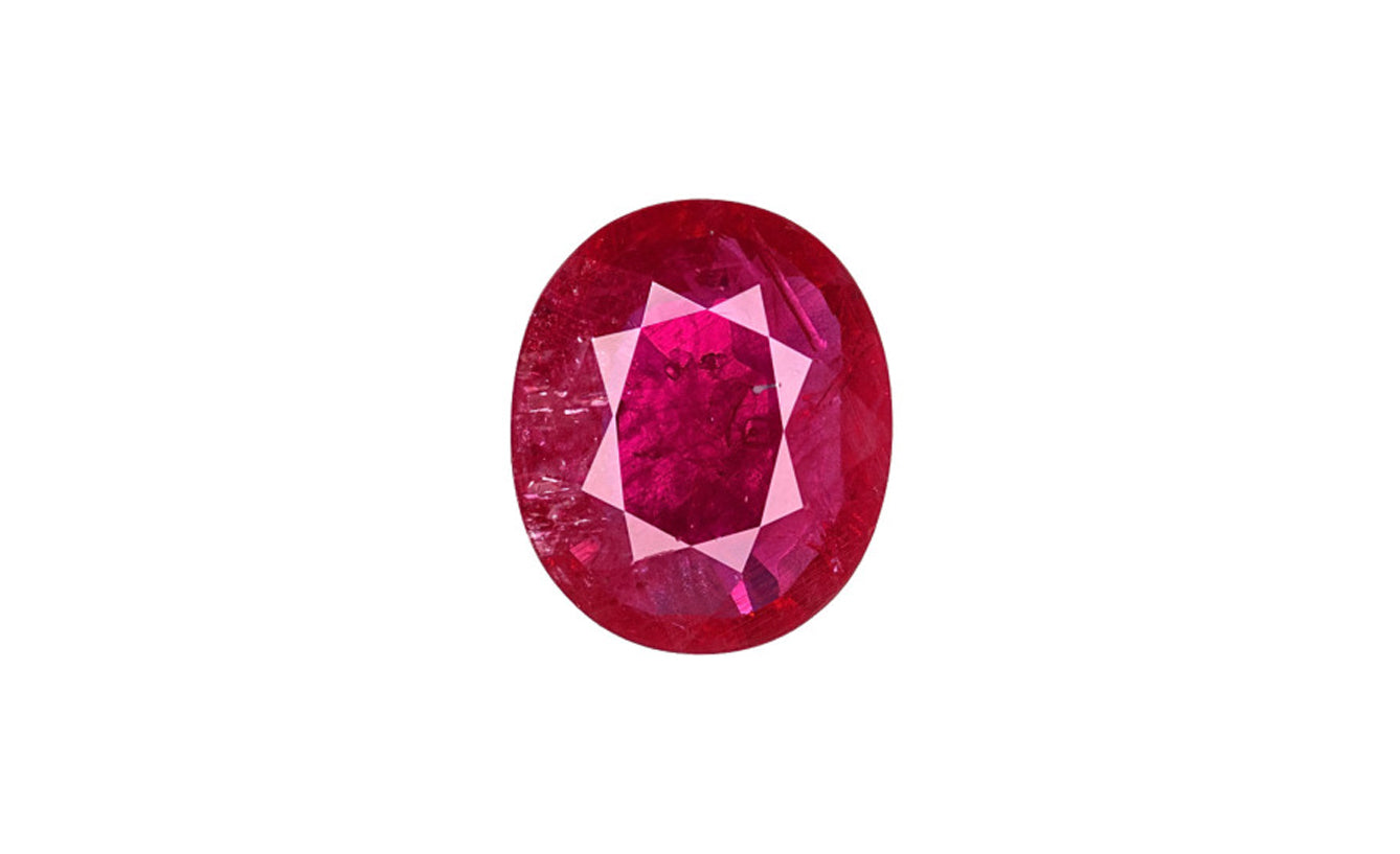 6.34 Carat Red Ruby Oval Cut GIA