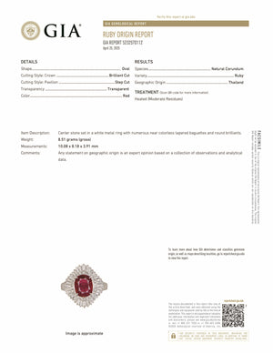 3.06 Carat Oval Cut Ruby GIA 5232570112
