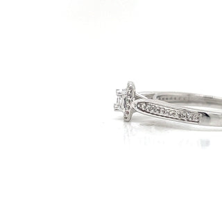 Natural Diamonds with Illusion Setting Cocktail Ring, in White Gold
