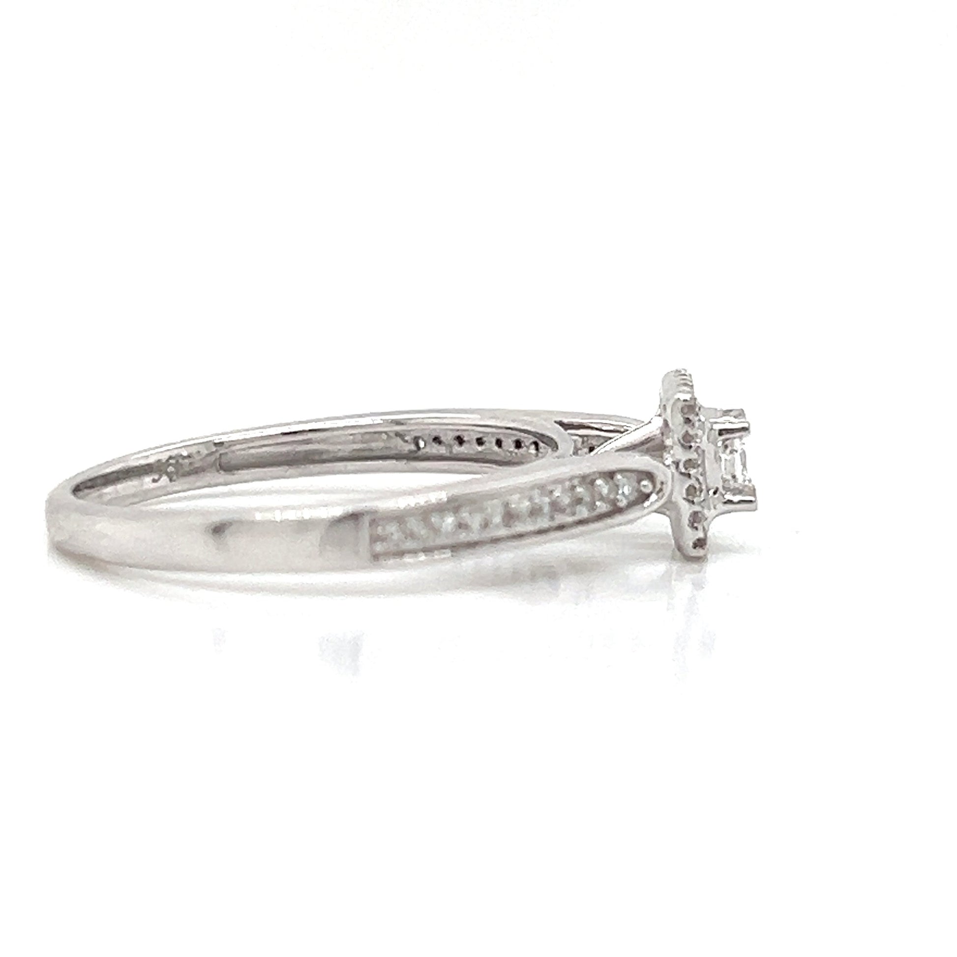 Natural Diamonds with Illusion Setting Cocktail Ring, in White Gold
