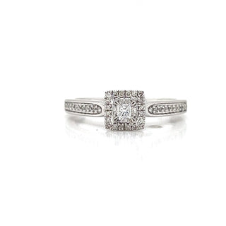 Natural Diamonds with Illusion Setting Cocktail Ring, in White Gold