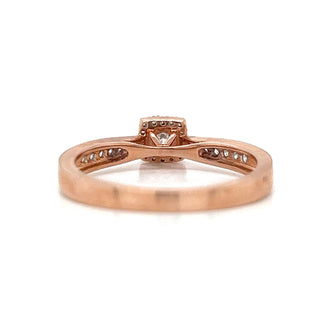Natural Diamonds with Illusion Setting Cocktail Ring, in Rose Gold