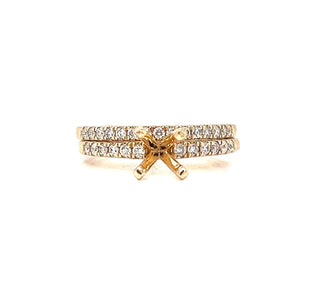 Semi-Mount Fits 5.5–7 mm with Natural Diamond Ring, in Yellow Gold
