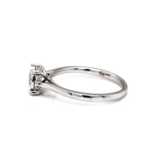Natural Round Diamond Illusion Solitaire Ring, in White Gold