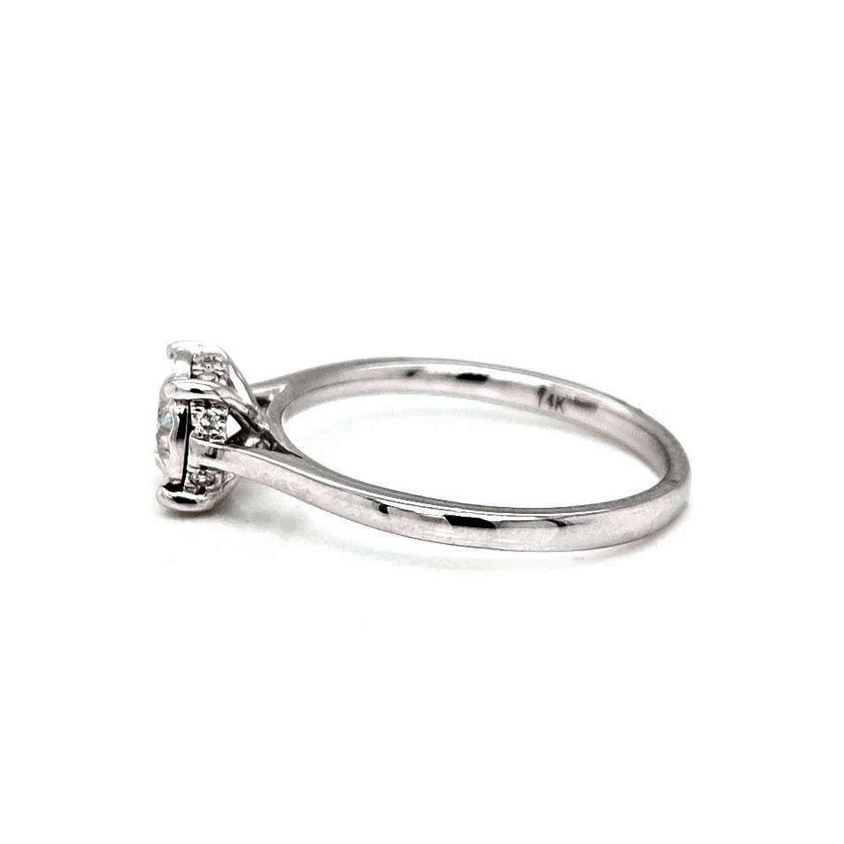 Natural Round Diamond Solitaire Illusion Ring, in White Gold