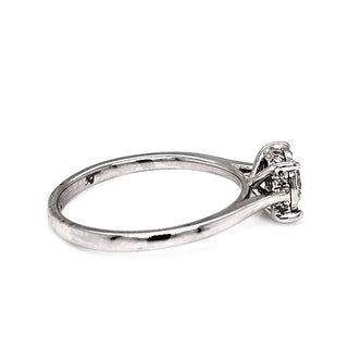 Natural Round Diamond Illusion Solitaire Ring, in White Gold