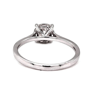 Natural Round Diamond Illusion Solitaire Ring, in White Gold