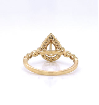 Natural Mined Round Diamond Halo Semi-Mount Fits: 5.7 mm Bridal Band Ring Yellow Gold